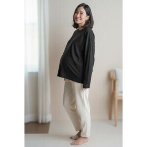 Oh Baby by Motherhood Black Long Sleeve Crew Shirt XL